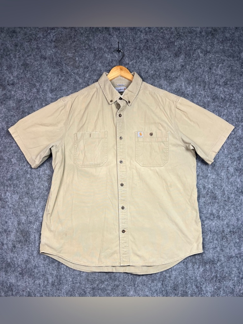 Carhartt Men's Short Sleeve Button-Down Shirt - Khaki Tan